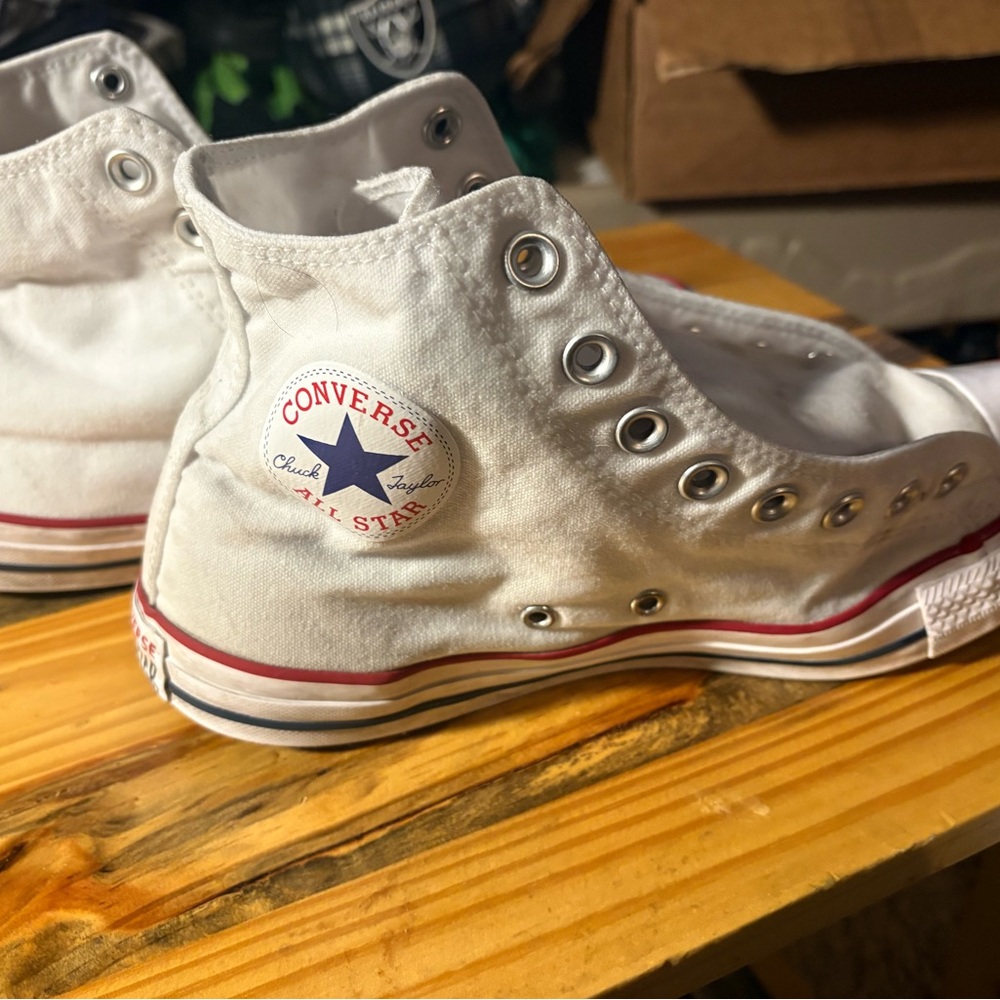 Converse Kids White High-Top Sneakers - Picture 7 of 11